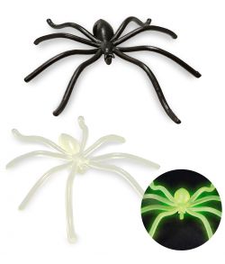 Flotte sorte og selvlysende edderkopper.