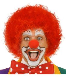 Rød klovneparyk.