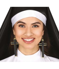 Flotte kors øreringe til nonne udklædning.