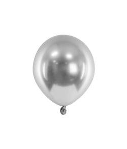 Flot Sølv glossy ballon 50 stk