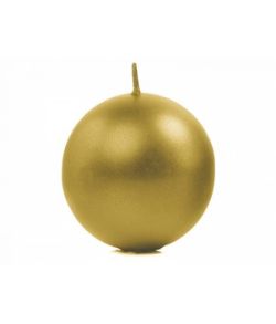 Flot metallic guld kuglelys 6 cm 