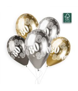 Flotte krom balloner til 80 års fødselsdag. 