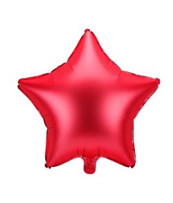 Flot rød stjerne folieballon