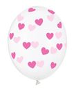 Klare balloner med fuchsia hjerter