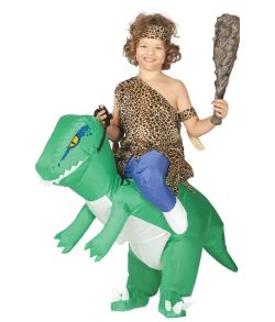 Oppustelig dinosuar kostume til drenge.