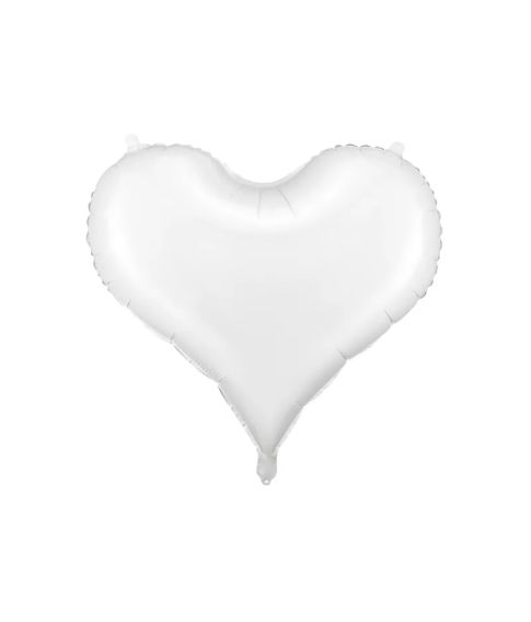 Flot stor hvid hjerte folieballon
