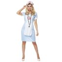Flot sygeplejerske kostume med lyseblå kjole.
