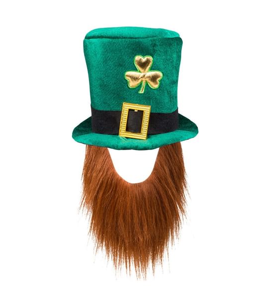 Sjov Leprechaun hat med skæg. 