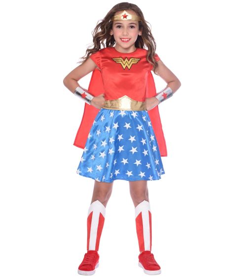 Sejt Wonder Woman kostume til børn. 