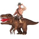 Sjovt oppusteligt Ride On T-rex kostume.