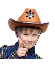 Brun cowboyhat til børn.