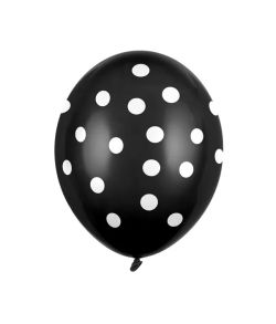 Flot sort ballon med hvide prikker