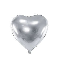Flot sølv hjerte folieballon