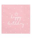 Flotte lyserød Happy Birthday Servietter