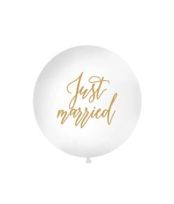 Jumbo ballon Just married  guld