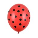 Flotte Røde balloner med sorte prikker