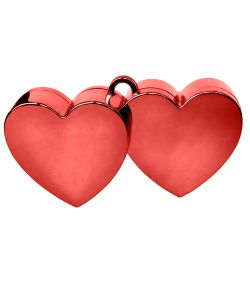 Ballonvægt røde hjerter, ca 11,5 cm bred