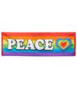 Flot Regnbue Peace banner.  74x220cm