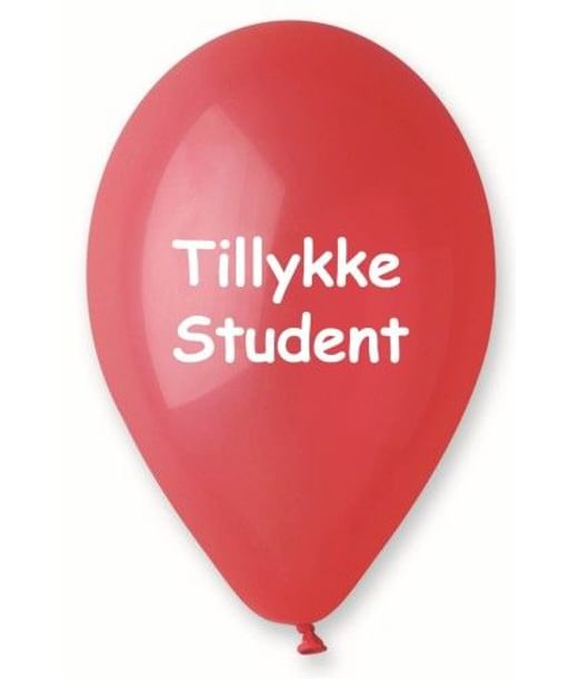 Køb ballon Tillykke Student, rød - Porto fra kun 39 kr - Fest & Farver