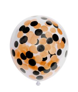 Ballon med orange og sort konfetti