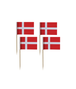 Danske kageflag på træpind, 20 stk.