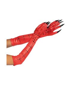 Røde dæmon handsker med klør