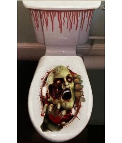 Toilet dekoration zombie.