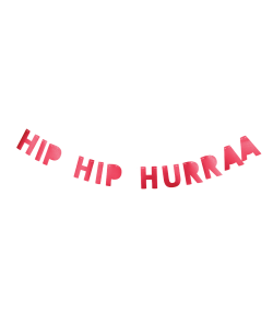 Banner "Hip Hip Hurraa" Rød 3 m.