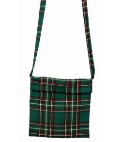Grøn skotskternet taske