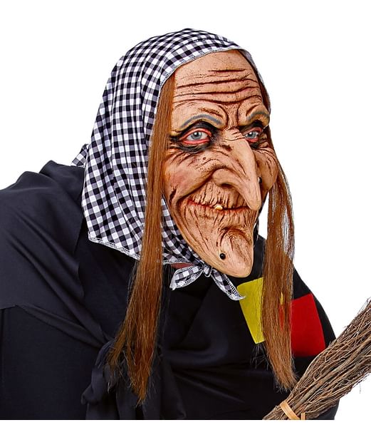 Heksemaske med tørklæde.