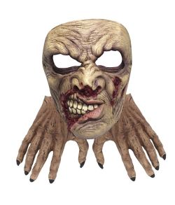 Zombie maske og hænder i latex.