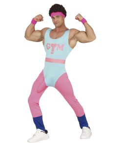 Gymnastik dragt kostume, lyseblå og pink