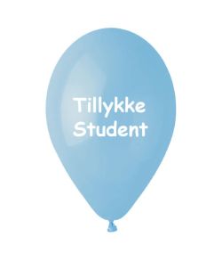Ballon Tillykke Student lyseblå