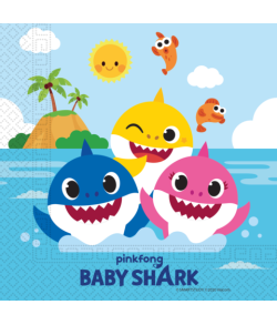 Festlige Baby Shark servietter