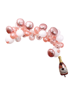 Ballonbue med rosa champagneflaske