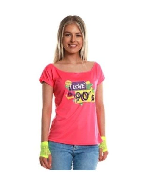 Pink 90er t-shirt til kvinder