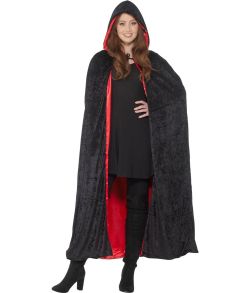Deluxe kappe - veluor sort og rød