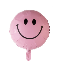 Sjov folieballon med lyserød emoji smiley