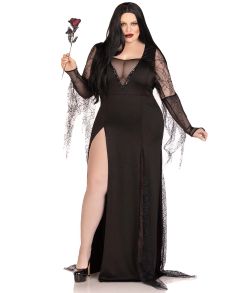 Sexy Spooky Morticia kostume Plus