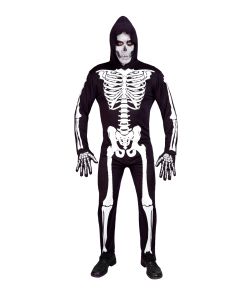 Skelet kostume med hætte til voksne.