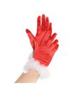 Flotte korte røde handsker med plys