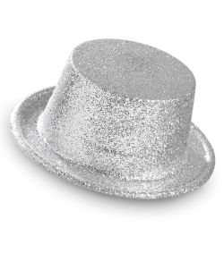 Sølv glimmer høj hat