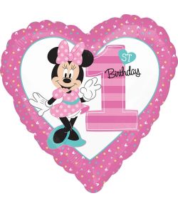 Folieballon Minnie 1st birthday