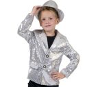 Sølv paillet jakke til børn.