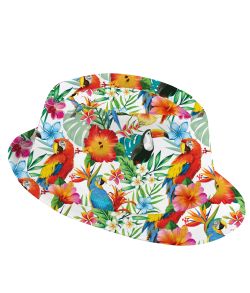Tropical hat med blomster