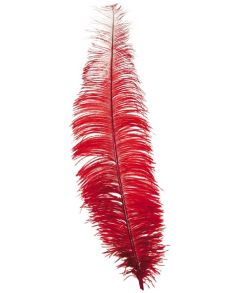 Røde strudsefjer 40 cm, 12 stk