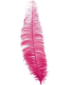 Pink strudsefjer 40 cm, 12 stk
