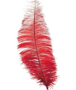 Røde strudsefjer 30 cm, 12 stk