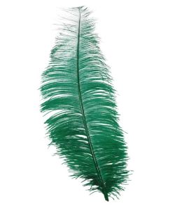 Grønne strudsefjer 30 cm, 12 stk