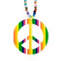 Flot regnbuefarvet halskæde med peacetegn